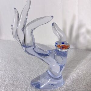 Vintage Art Glass Handmade Red Orange Blue Band Ring